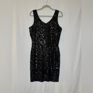 Maner Black Sequin Mini Dress